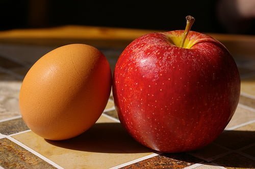 egg and apple
