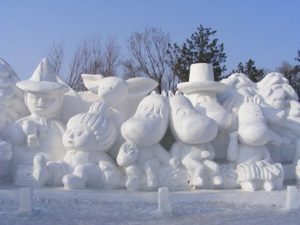 January - Moomen in Snew, Harbin International Ice and Snow Sculpture